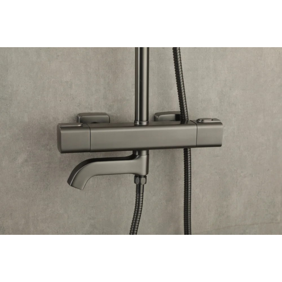 Душевая стойка GAPPO G2491-9 с термостатом, оружейная сталь