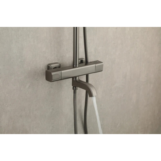 Душевая стойка GAPPO G2491-9 с термостатом, оружейная сталь