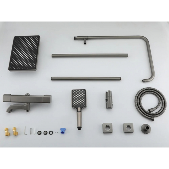 Душевая стойка GAPPO G2491-9 с термостатом, оружейная сталь