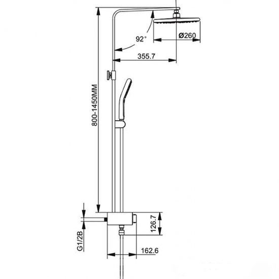 Душевая стойка GAPPO G2495-1 с термостатом хром, белая