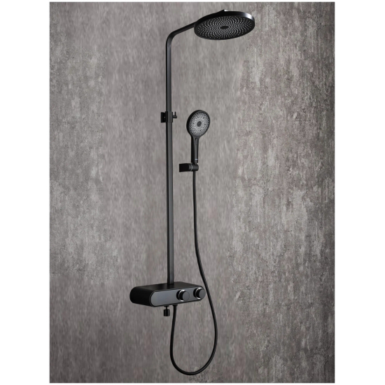 Душевая стойка GAPPO G2495-2 с термостатом чёрная
