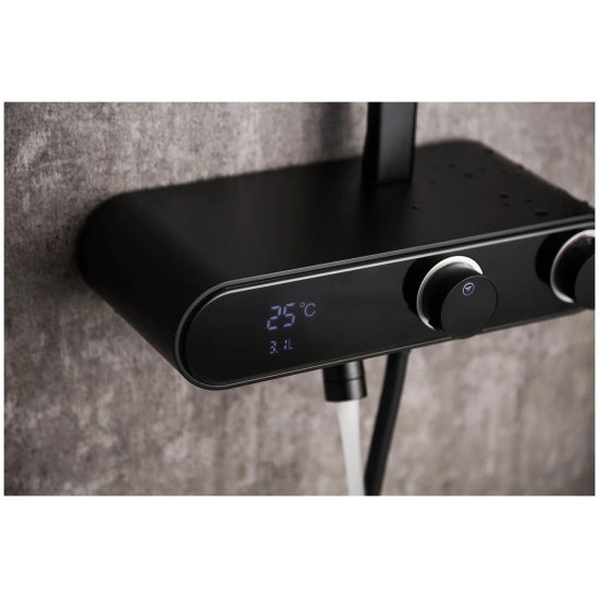 Душевая стойка GAPPO G2495-2 с термостатом чёрная