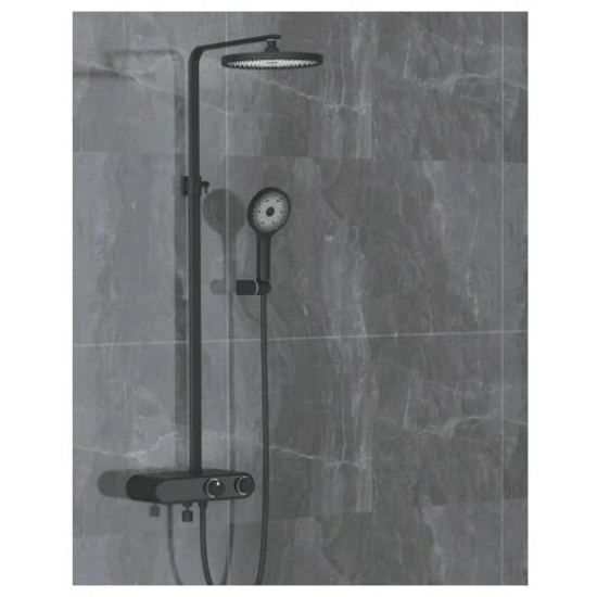 Душевая стойка GAPPO G2495-2 с термостатом чёрная