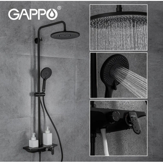 Душевая стойка GAPPO G2495-5 чёрный