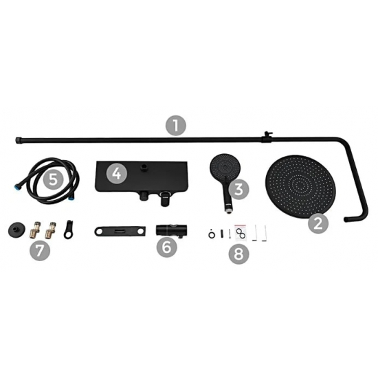 Душевая стойка GAPPO G2495-5 чёрный