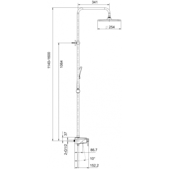 Душевая стойка GAPPO G2495-5 чёрный