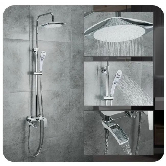 Душевая стойка GAPPO G48-8 G2448-8 хром, белый