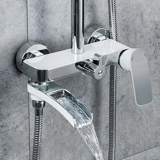 Душевая стойка GAPPO G48-8 G2448-8 хром, белый