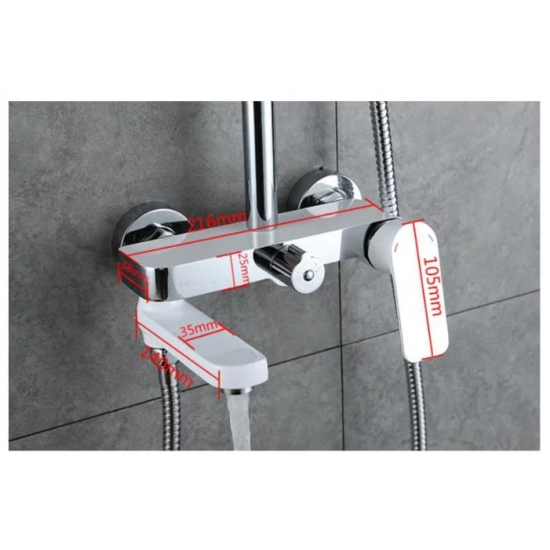 Душевая стойка GAPPO G48 G2448 хром, белый