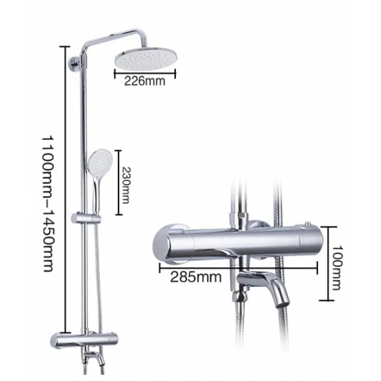 Душевая стойка GAPPO G90 G2490 с термостатом