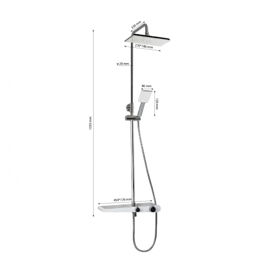 Душевая стойка GFMARK 3073 хром, белый