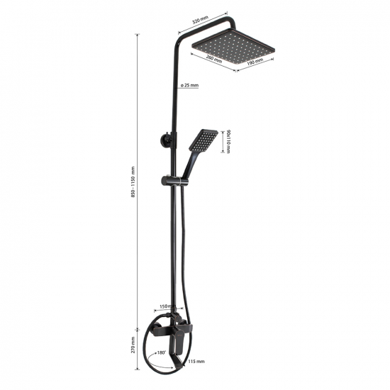 Душевая стойка GFMARK 5775 состаренная медь