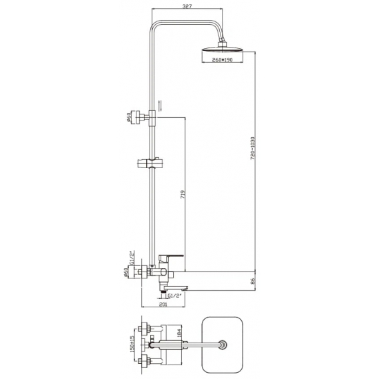Душевая стойка HAIBA HB2402