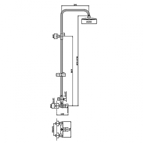 Душевая стойка HAIBA HB2411 нержавеющая сталь