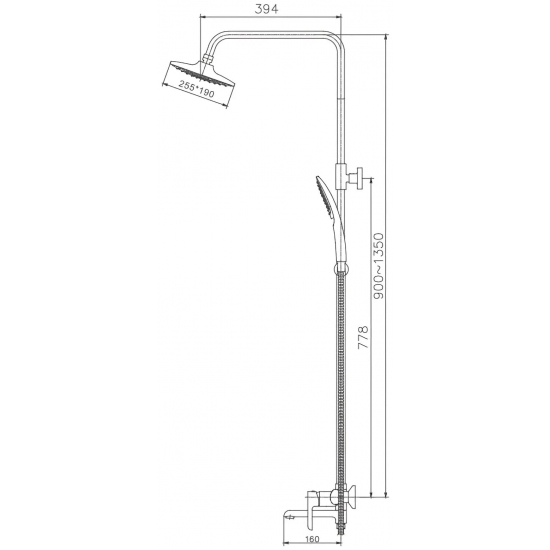 Душевая стойка HAIBA HB24805-8 хром, белый