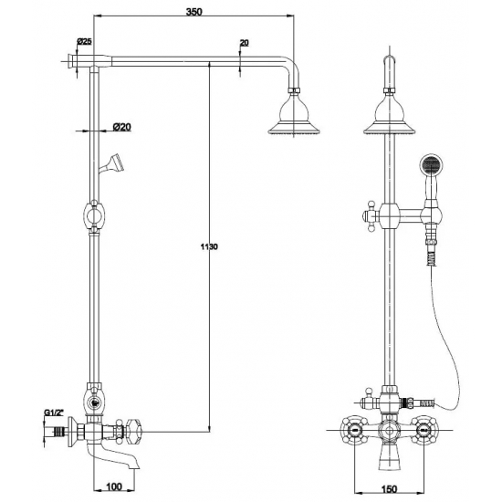 Душевая стойка KAISER 90190-1