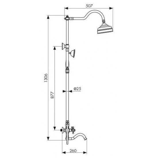 Душевая стойка KAISER Carlson Style 44482-1 бронза
