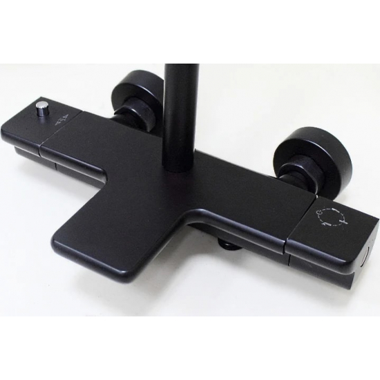 Душевая стойка KAISER Elite 01182-2 с термостатом чёрная