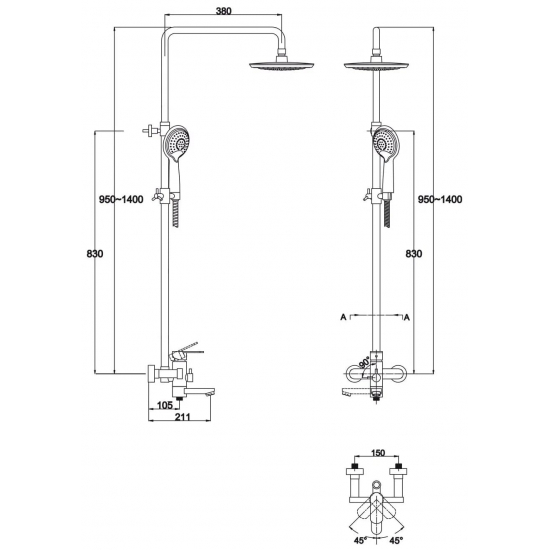 Душевая стойка KAISER SX-2060-1