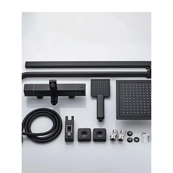 Душевая стойка LEDEME L2424B чёрная с термостатом