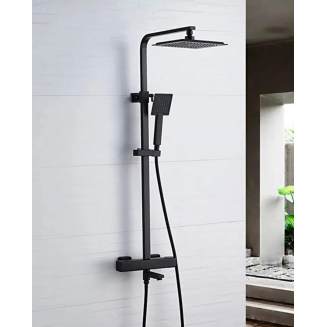 Душевая стойка LEDEME L2424B чёрная с термостатом