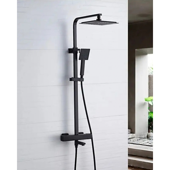 Душевая стойка LEDEME L2424B чёрная с термостатом