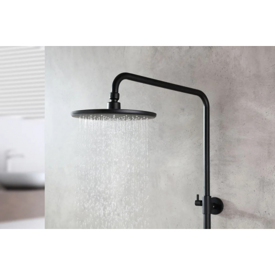 Душевая стойка LEMARK Bronx LM3770BL с термостатом чёрная