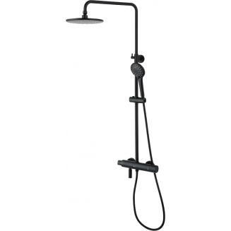 Душевая стойка LEMARK Bronx LM3772BL с термостатом чёрная