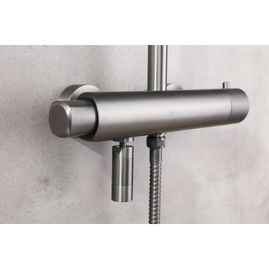 Душевая стойка LEMARK Bronx LM3772GM с термостатом графит