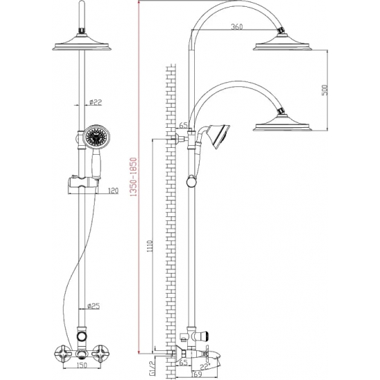 Душевая стойка LEMARK Duetto LM5762C