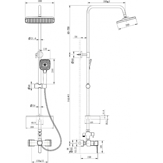 Душевая стойка LEMARK Evitta LM0560C