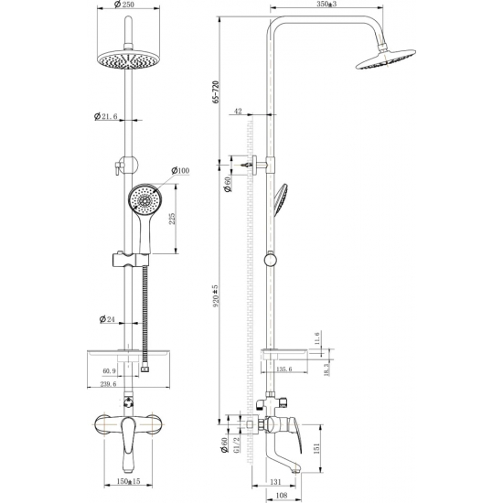 Душевая стойка LEMARK Linara LM0462C