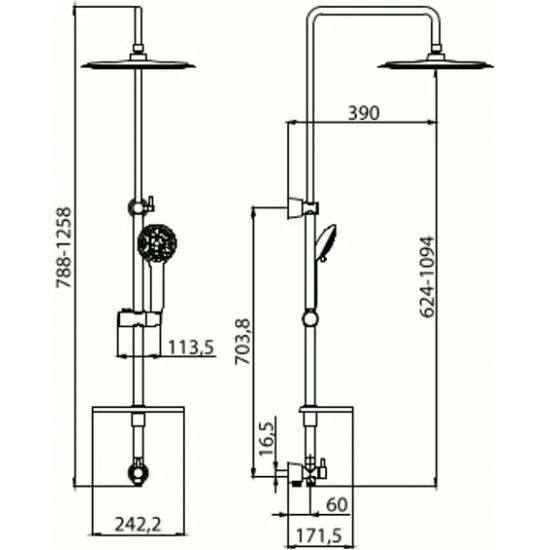 Душевая стойка LEMARK LM8802C