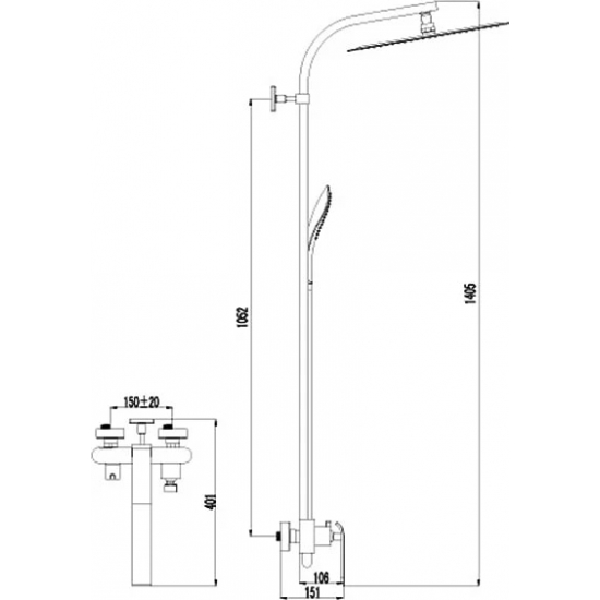 Душевая стойка LEMARK Melange LM4960CW