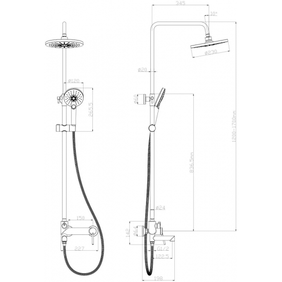 Душевая стойка LEMARK Minima LM3862C