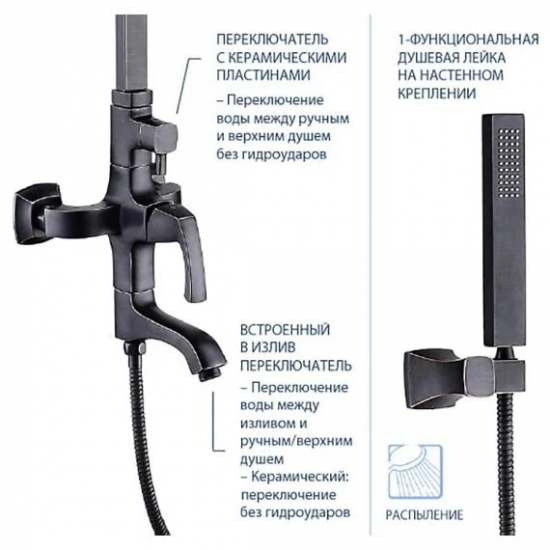 Душевая стойка LEMARK Nubira LM6262ORB
