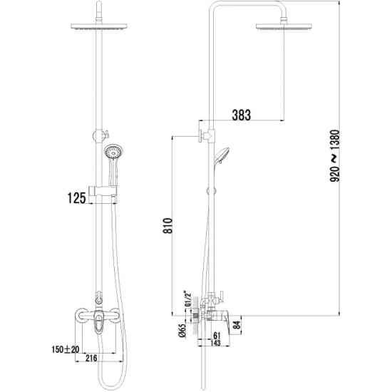 Душевая стойка LEMARK Omega LM3160C