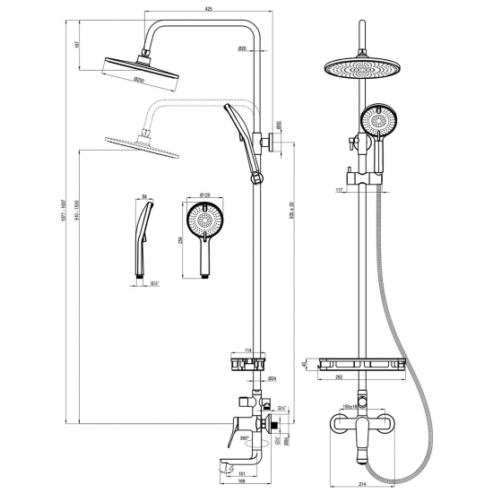 Душевая стойка LEMARK Ortus LM11362C