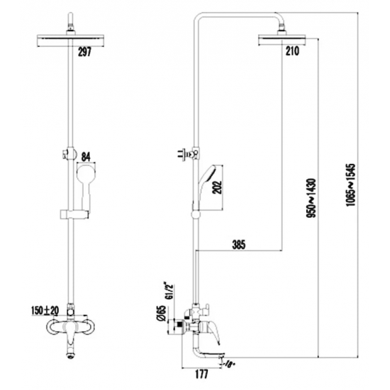 Душевая стойка LEMARK Poseidon LM4262C