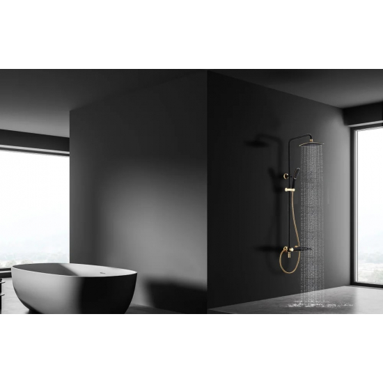 Душевая стойка LEMARK Swan LM5462BG чёрная, золото