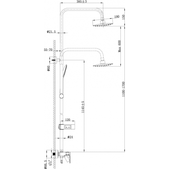 Душевая стойка LEMARK Tropic LM7002C