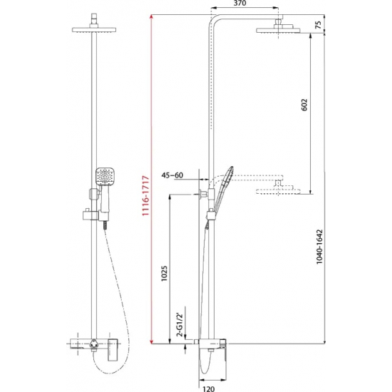 Душевая стойка LEMARK Tropic LM7005C