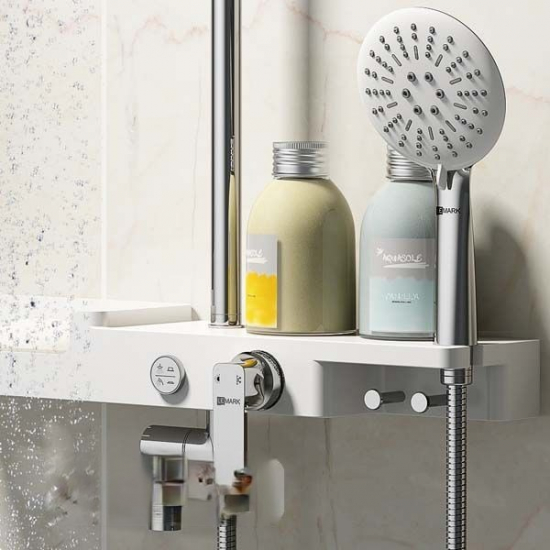 Душевая стойка LEMARK Tropic LM7007C хром, белая