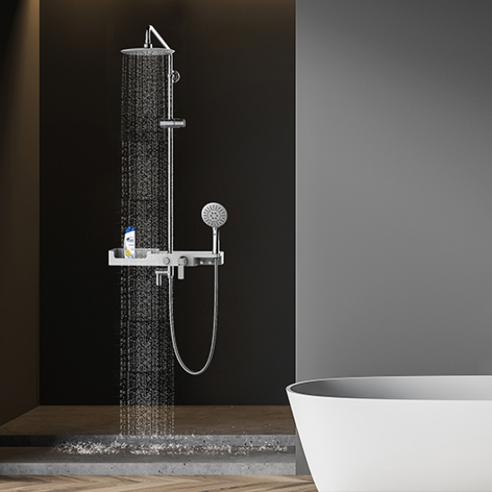 Душевая стойка LEMARK Tropic LM7007C хром, белая