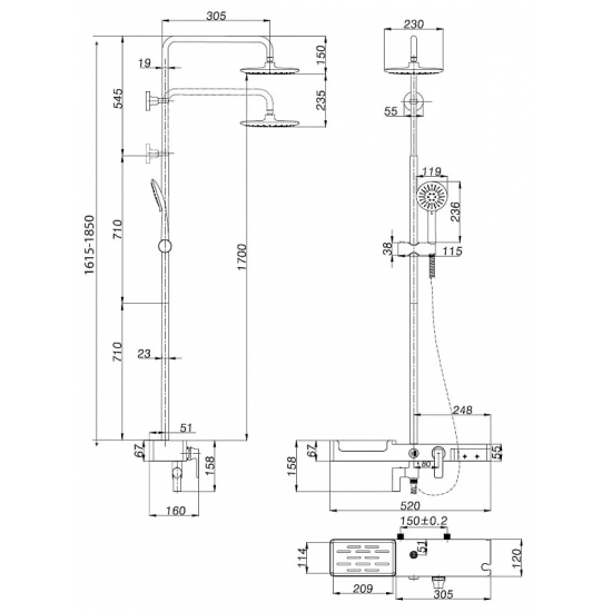 Душевая стойка LEMARK Tropic LM7007C хром, белая