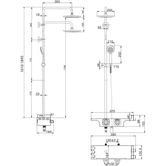 Душевая стойка LEMARK Tropic LM7008C с термостатом белая