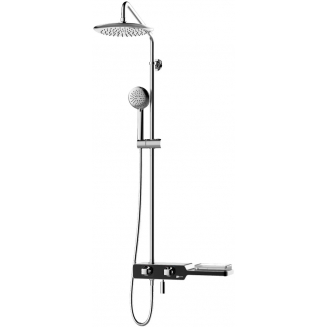 Душевая стойка LEMARK Tropic LM7009C с термостатом чёрная