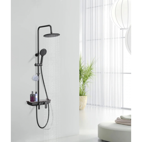 Душевая стойка LEMARK Tropic LM7012BL чёрная