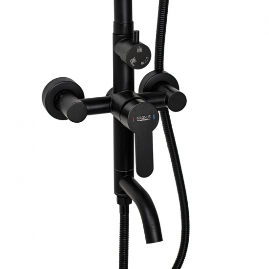 Душевая стойка MAGNUS M92352 нержавеющая сталь, чёрная