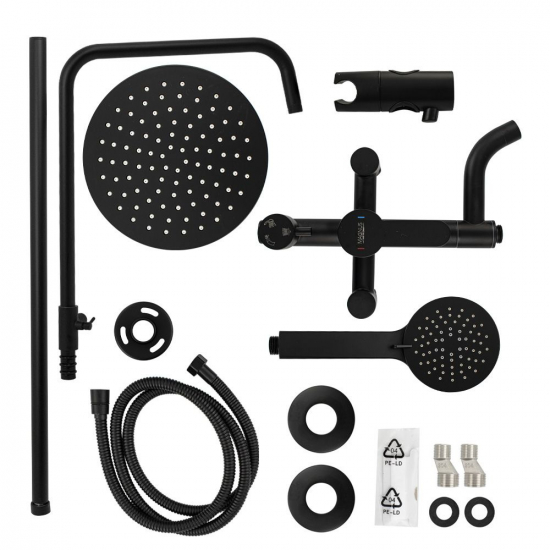 Душевая стойка MAGNUS M92352 нержавеющая сталь, чёрная